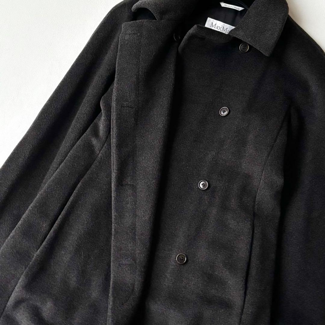 Max Mara ロングコート マキシ丈　白タグ　カシミヤ混　比翼仕立て　40