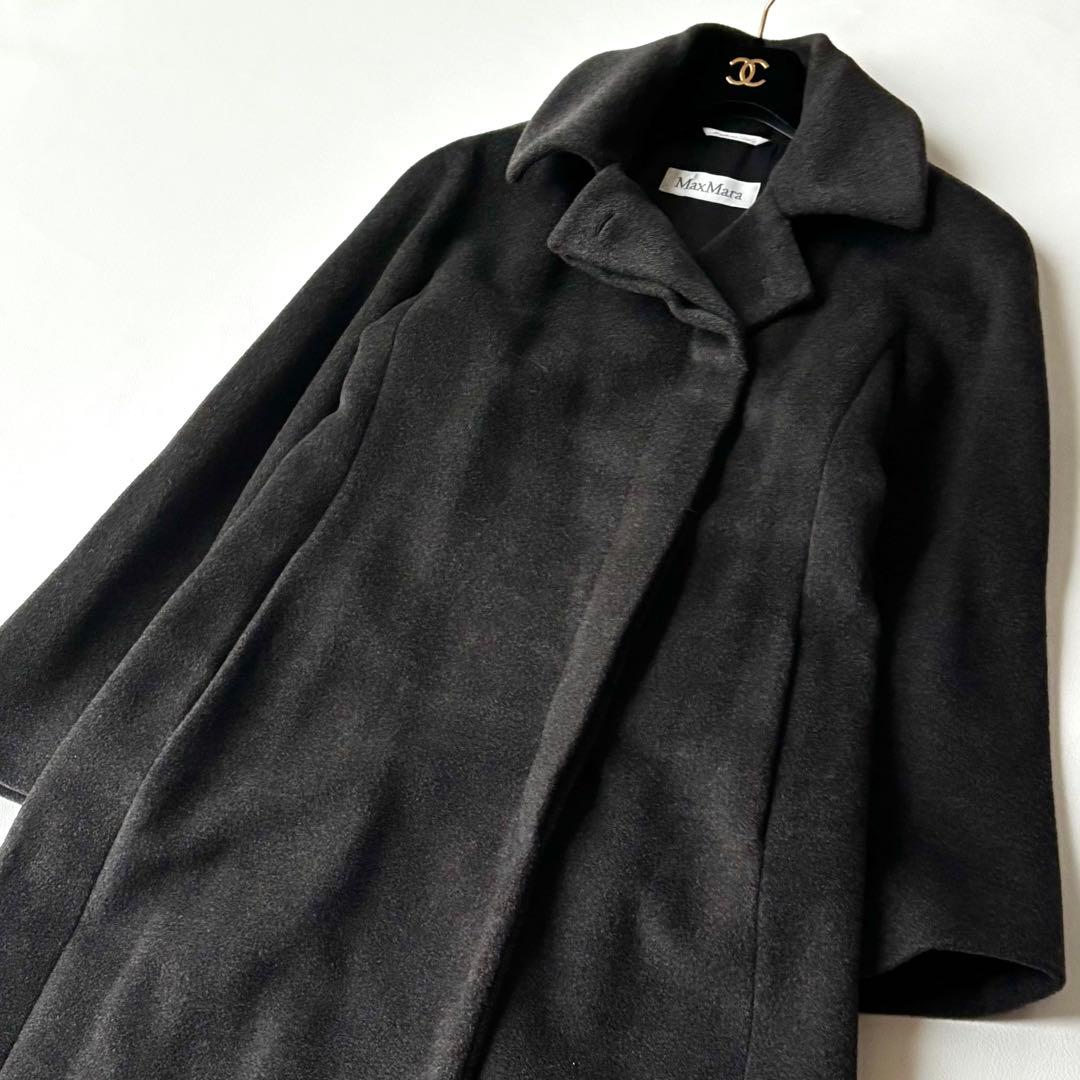 Max Mara ロングコート マキシ丈　白タグ　カシミヤ混　比翼仕立て　40