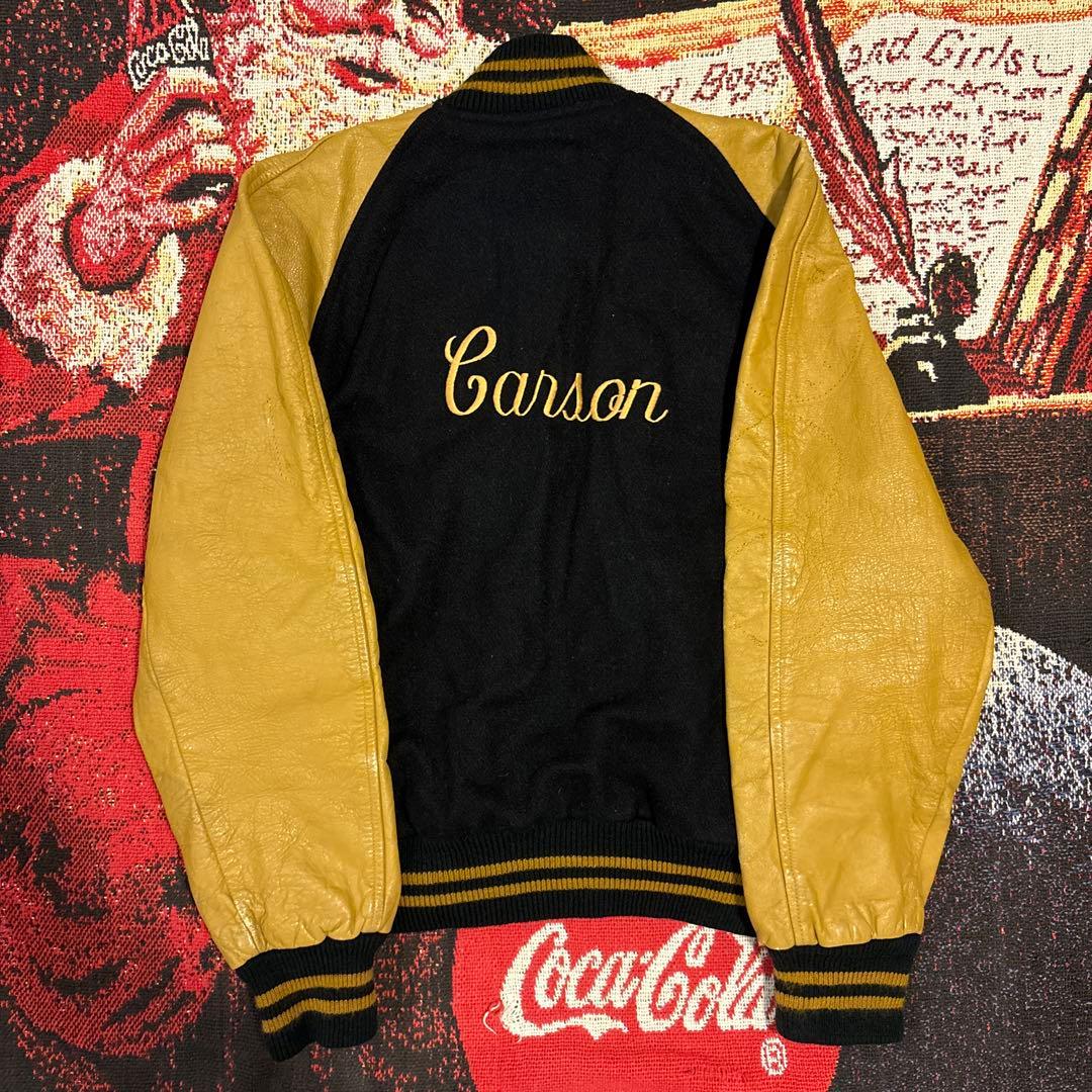 60s〜70s ウール/レザースタジャン ヴィンテーUSA製　DeLONG