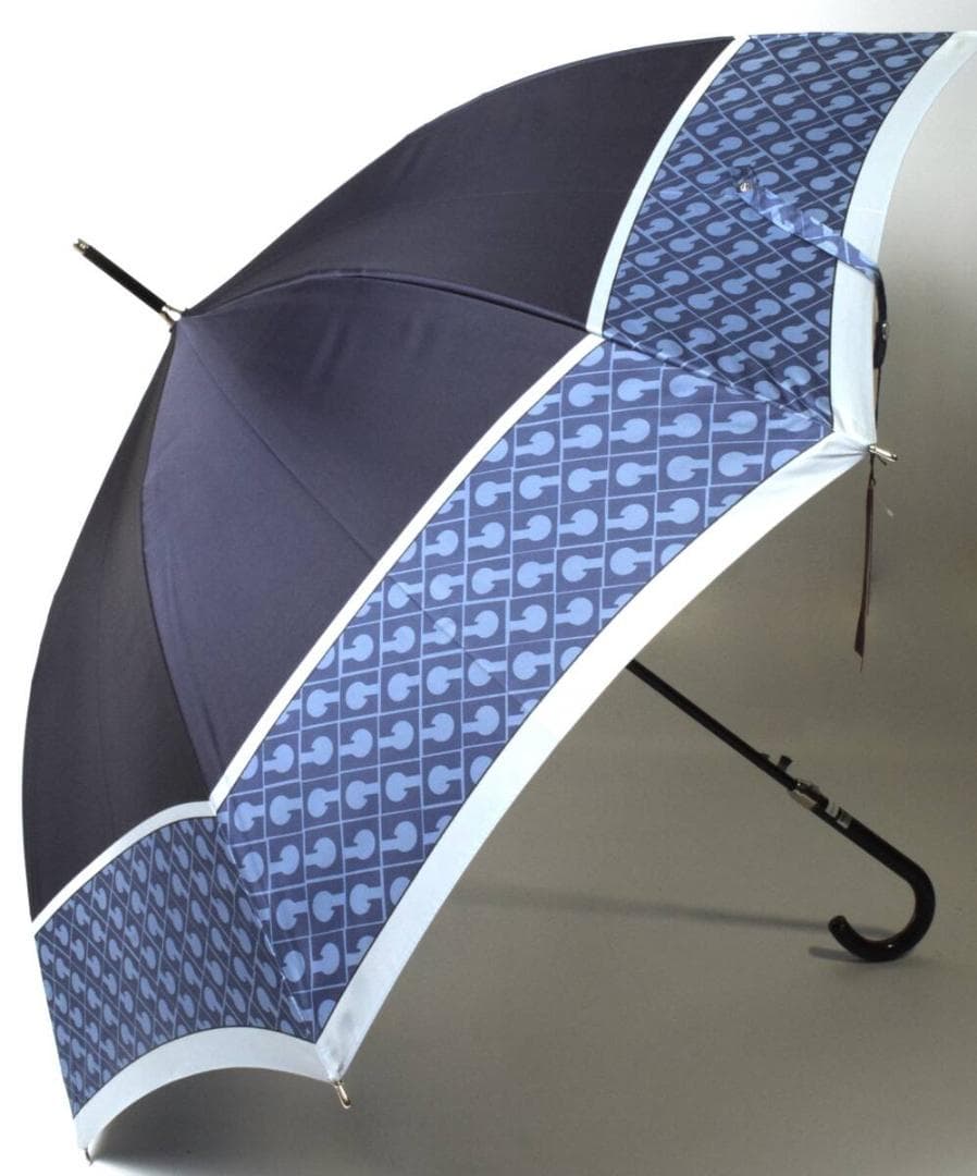 未使用 ゲラルディーニ 傘 モノグラム バイカラー 8本骨 雨傘 耐風 日本製