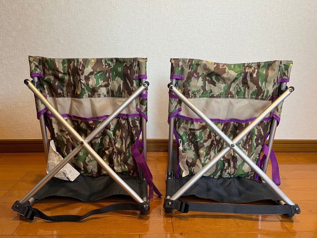 美品 Coleman アウトドア迷彩柄 コンパクトグランドチェア2脚セット