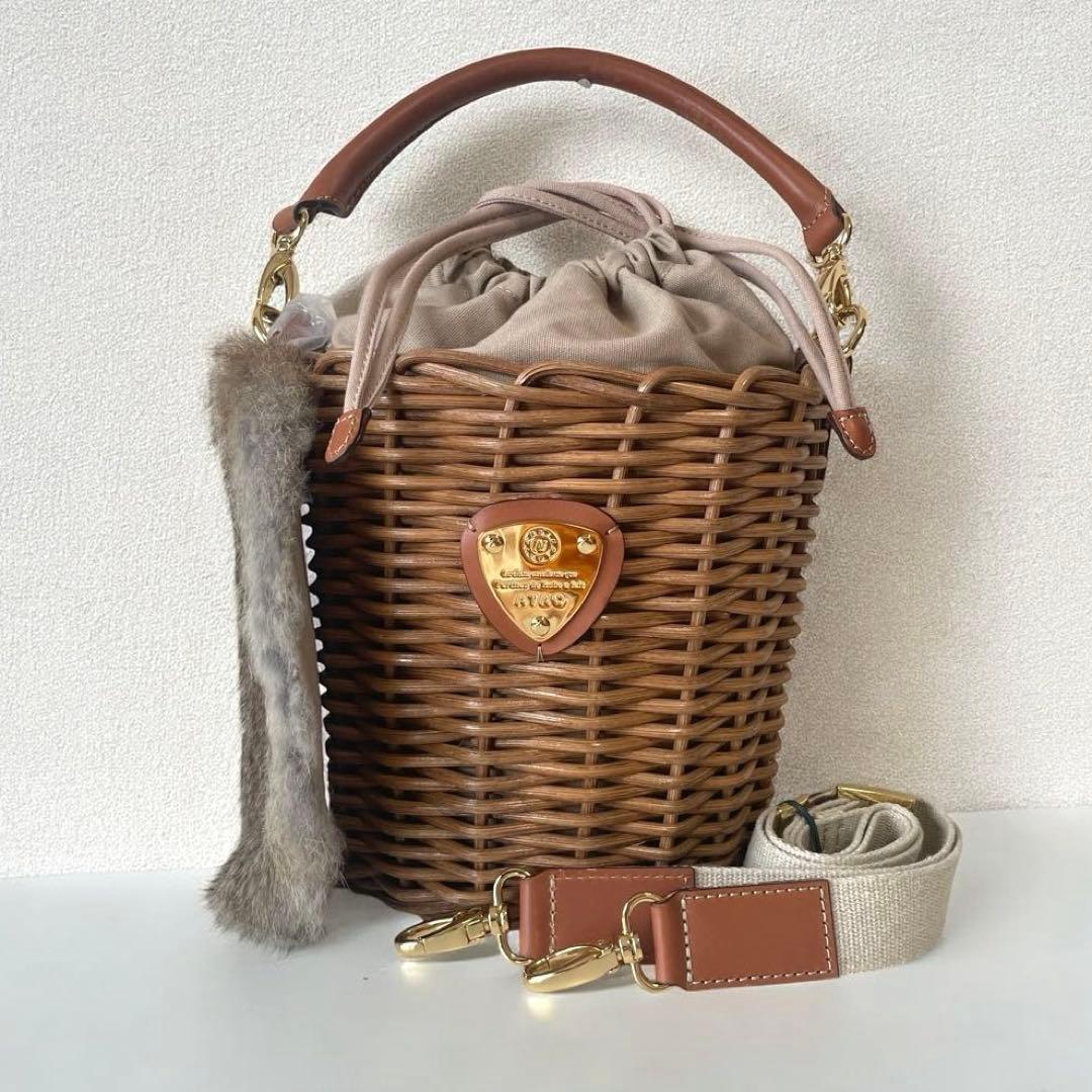 未使用☆ATAO ブリーゼ かごバッグ アタオ 籐製バスケット カゴバッグ