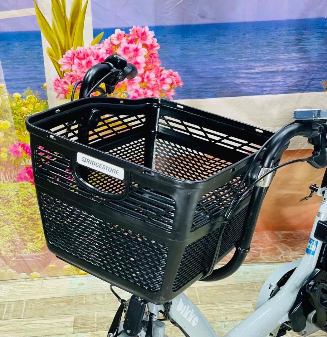 Y2232人気モデル！ビッケ12AH⭐️ブリヂストン子供乗せ電動アシスト自転車