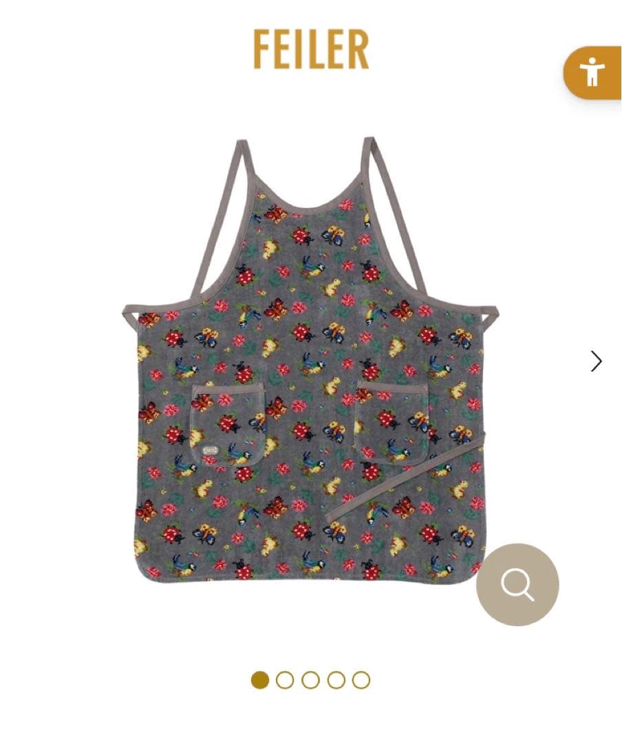 限定品 フェイラー　ハイジ　エプロン　グレー