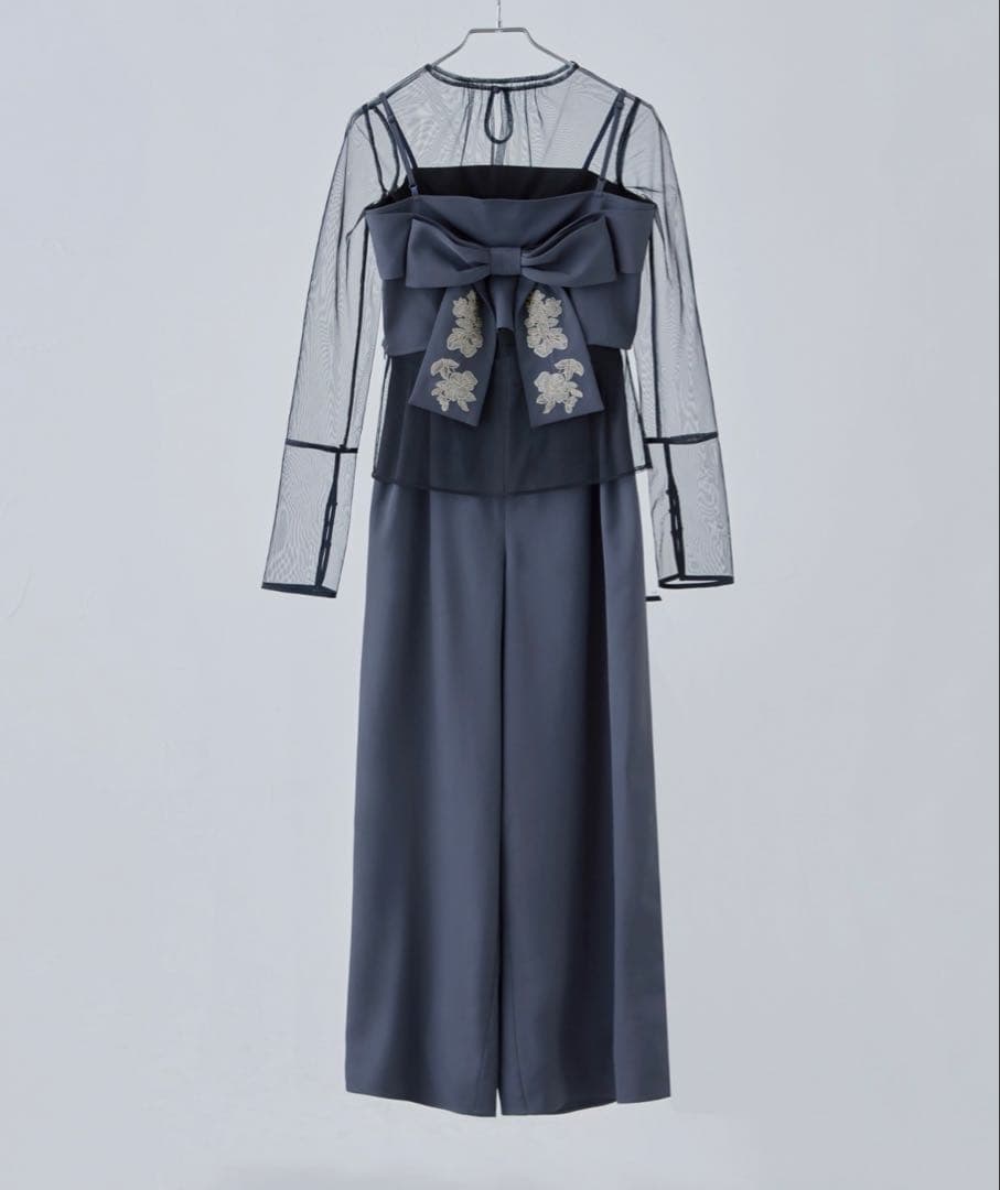 【etoll.】刺繍リボンビスチェ&ワイドパンツセットアップ 結婚式 二次会