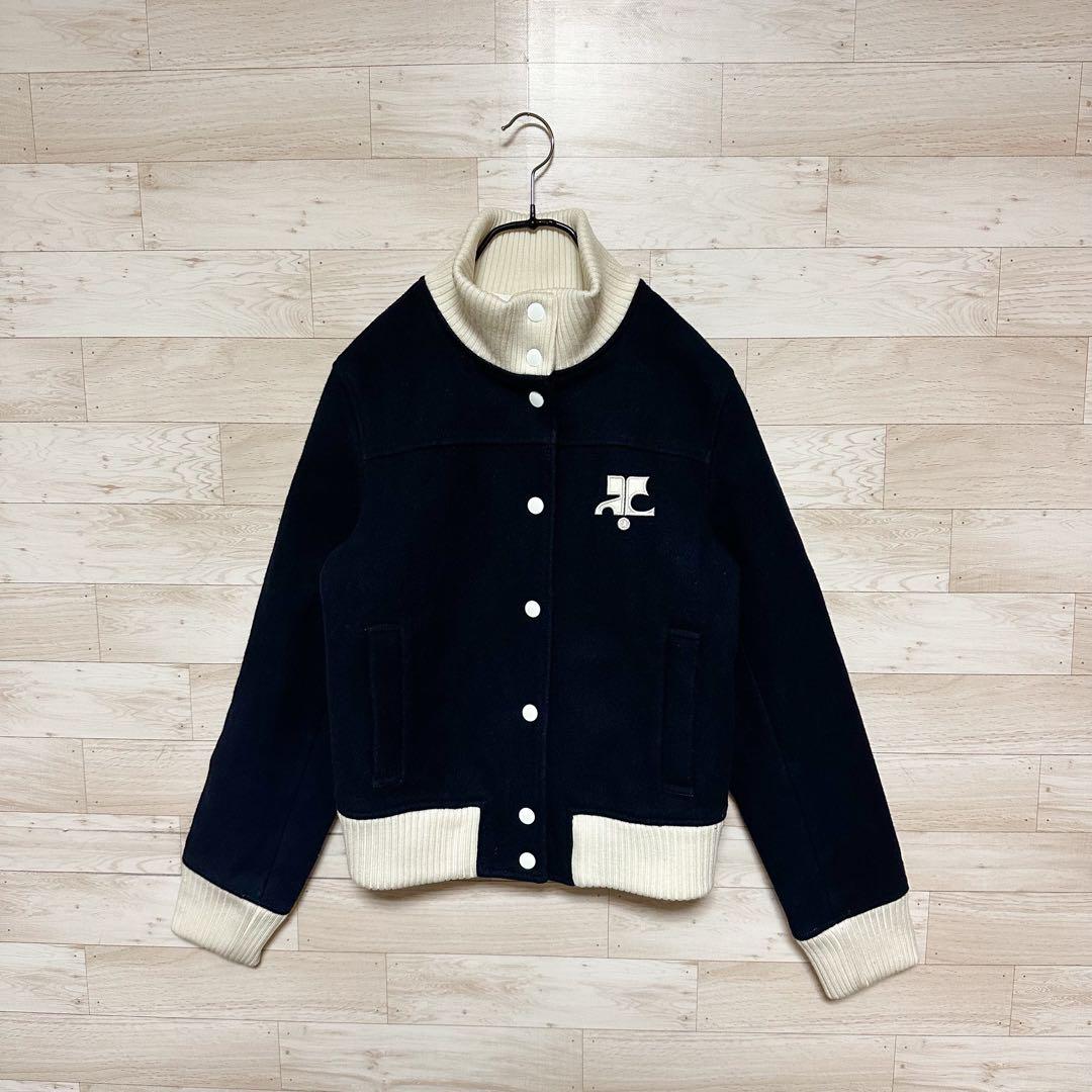 ✨courreges クレージュ ブルゾン wool スタジャン ジャケットM✨