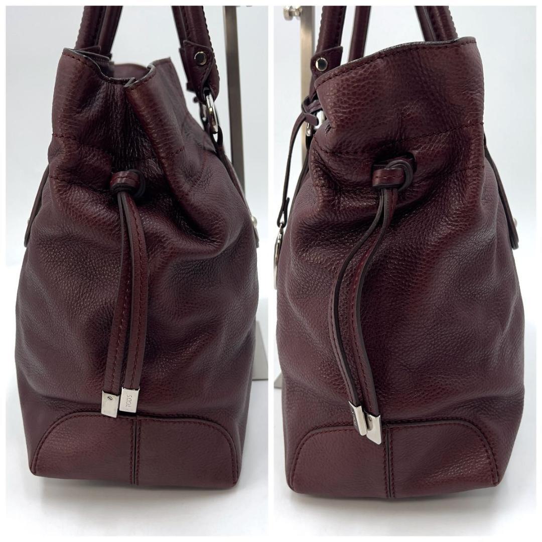 TOD’S トッズ レザー トートバッグ ボルドー
