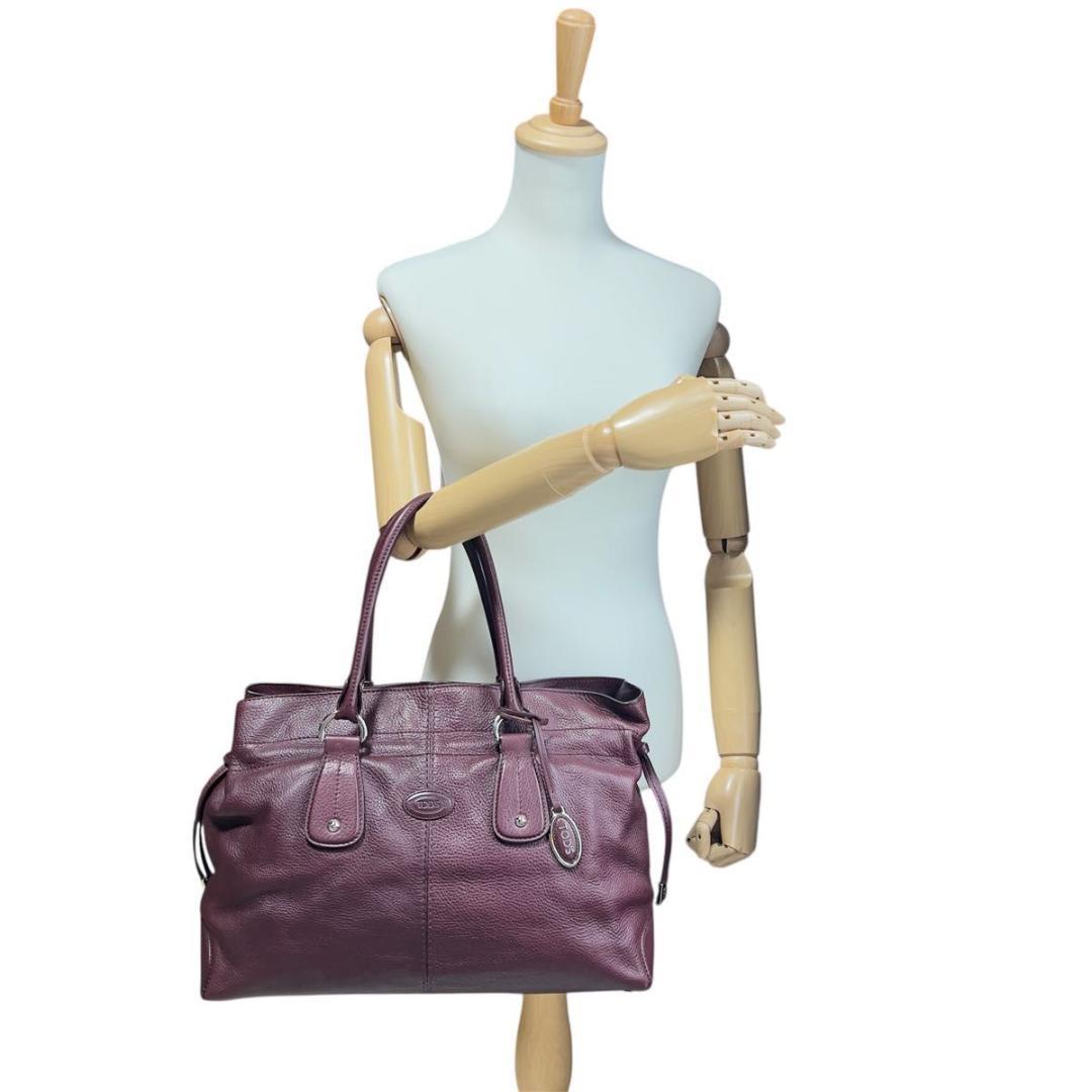 TOD’S トッズ レザー トートバッグ ボルドー