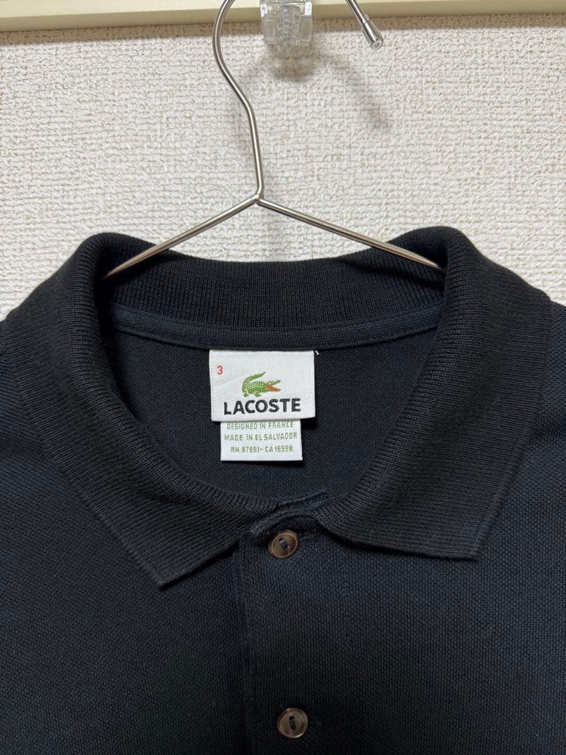 美品 LACOSTE ラコステ 長袖ポロシャツ 黒 サイズ3