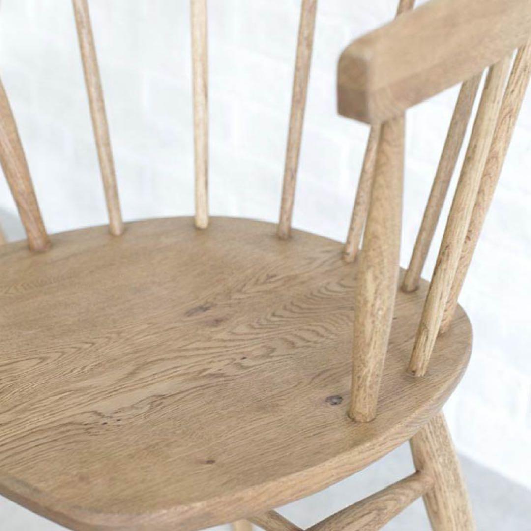 マルケッシュ ダイニングチェア 肘無 オーク材(在庫：2脚)