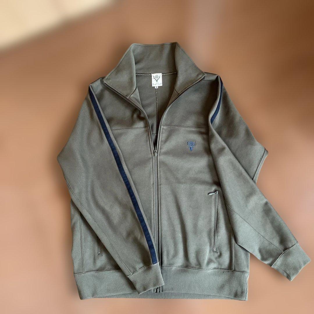 South2 West8 オリーブグリーン ジップアップジャージ M