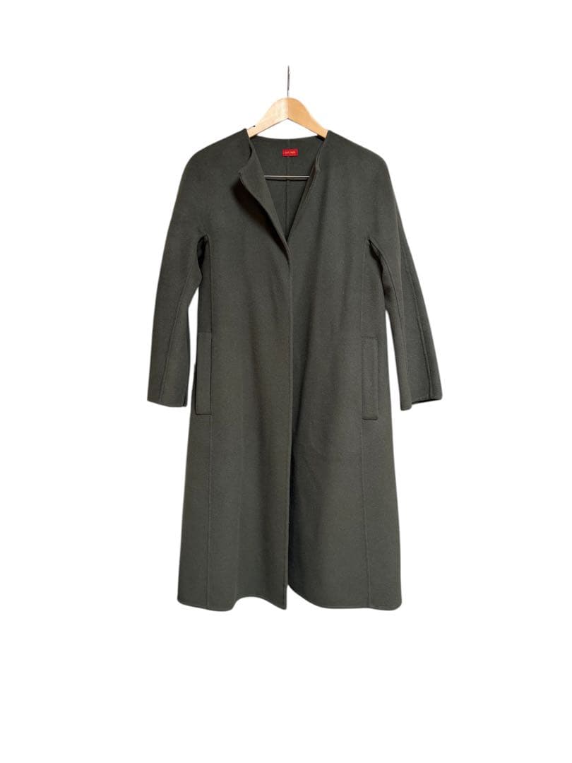 DES PRES デプレ　ノーカラーコート　ウール100%