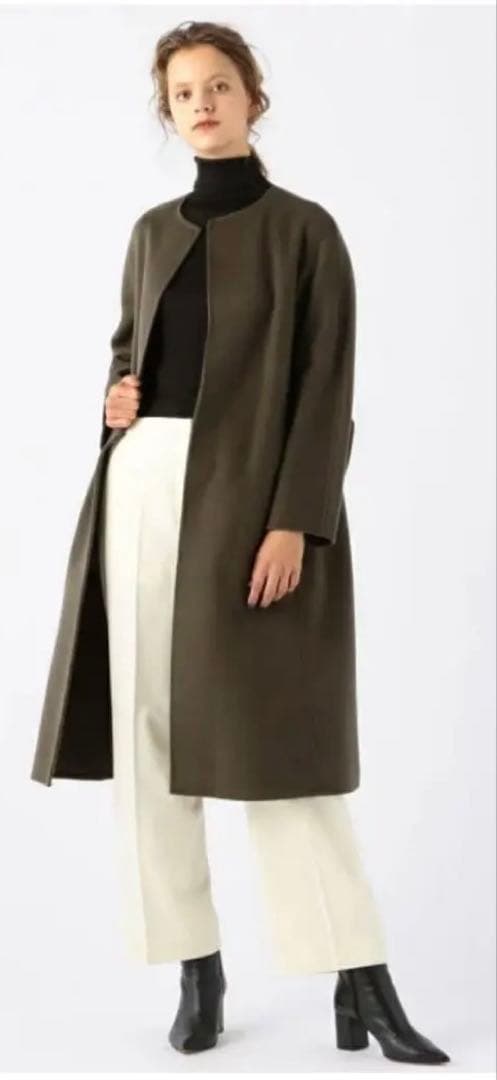 DES PRES デプレ　ノーカラーコート　ウール100%