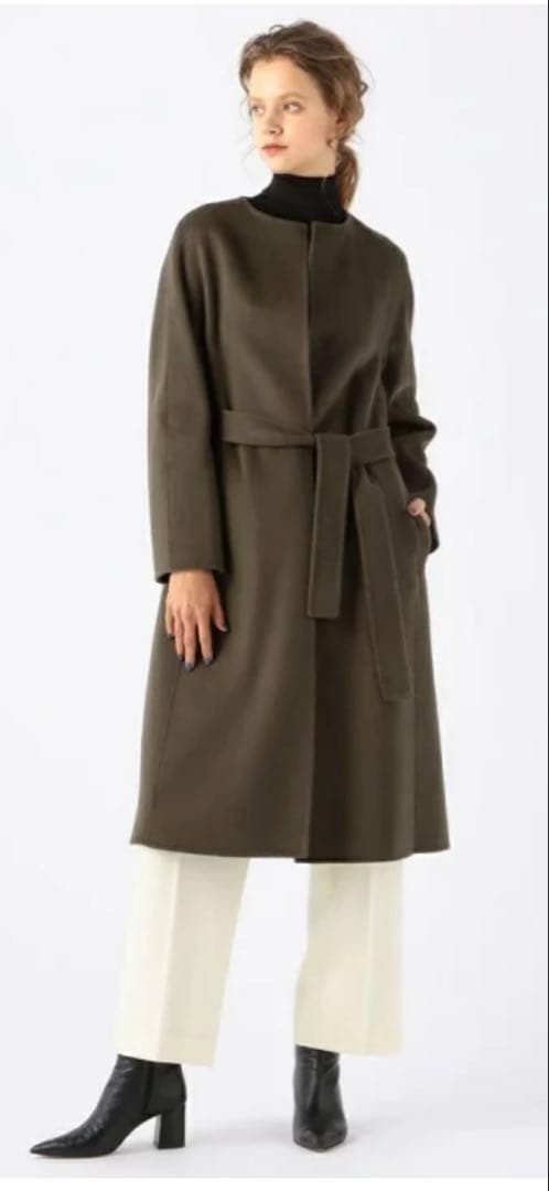 DES PRES デプレ　ノーカラーコート　ウール100%