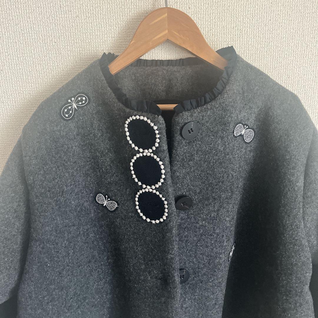 ミナペルホネン　タンバリン　choucho ウール ジャケット　ハンドメイド