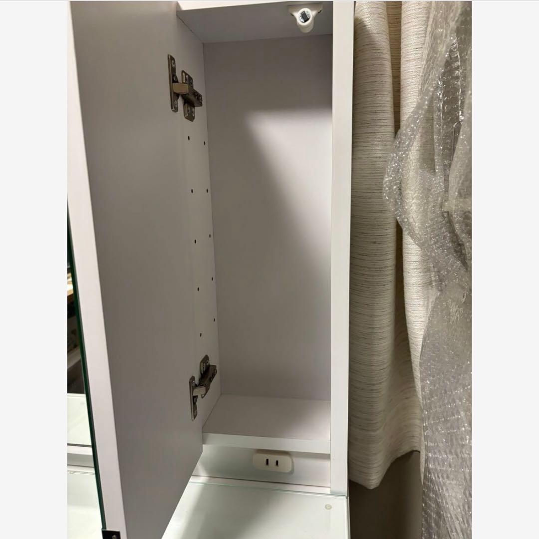 ニトリ　3面鏡ドレッサー　ホワイト　椅子（スツール）付き　※少し訳あり