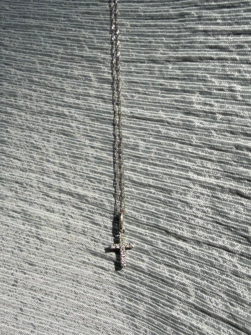 【限定価格】シルバー クロス型ネックレス　プラチナ　十字架　ダイヤ40cm