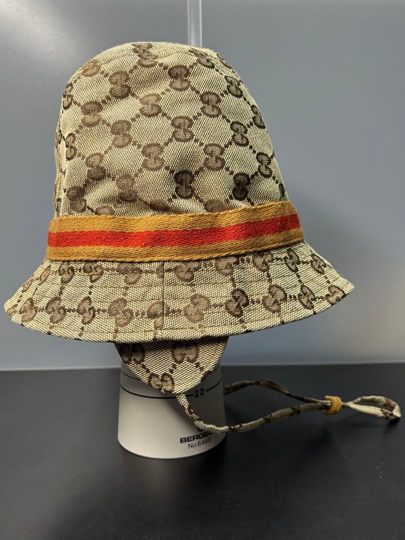 Gucci バケットハット ベージュ GGパターン 裏起毛 キャンバス グッチ