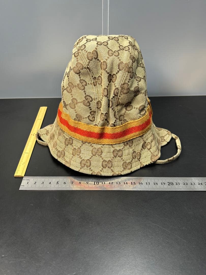 Gucci バケットハット ベージュ GGパターン 裏起毛 キャンバス グッチ