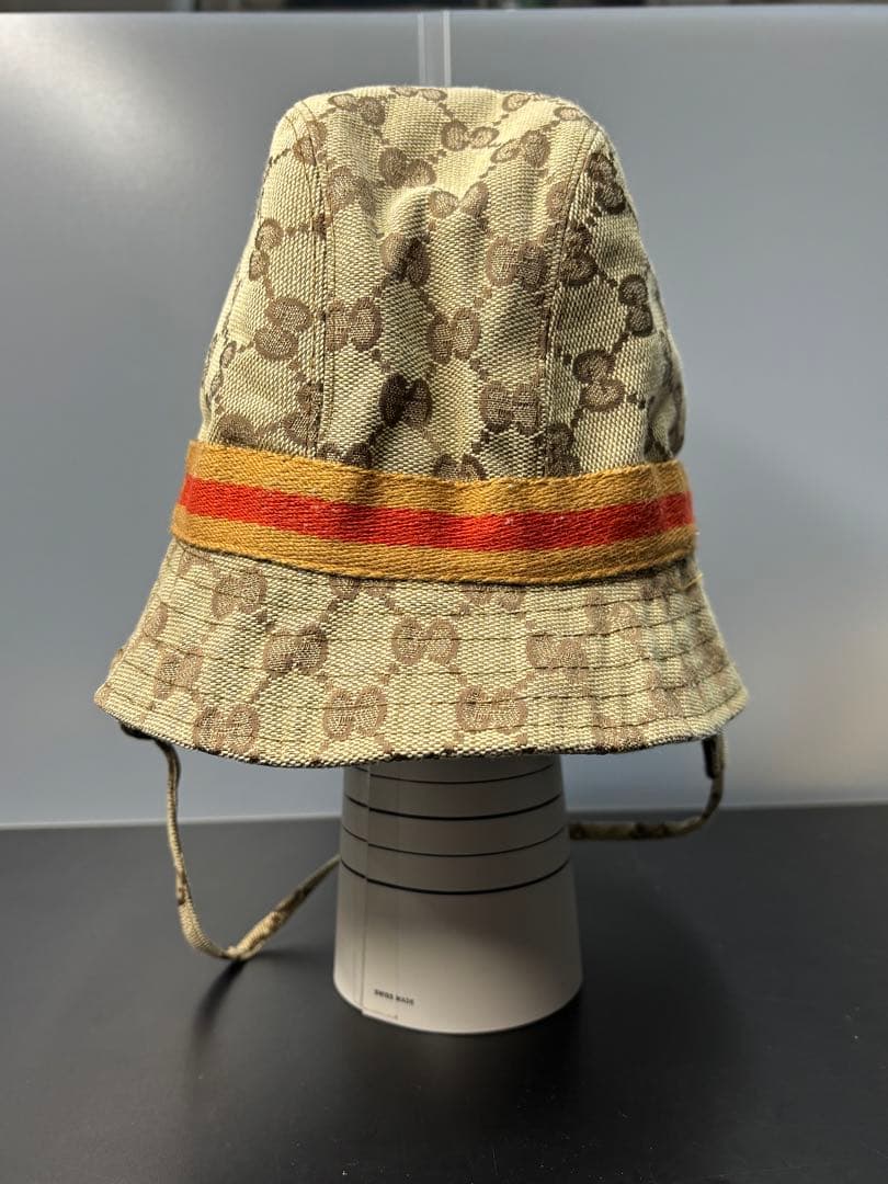 Gucci バケットハット ベージュ GGパターン 裏起毛 キャンバス グッチ