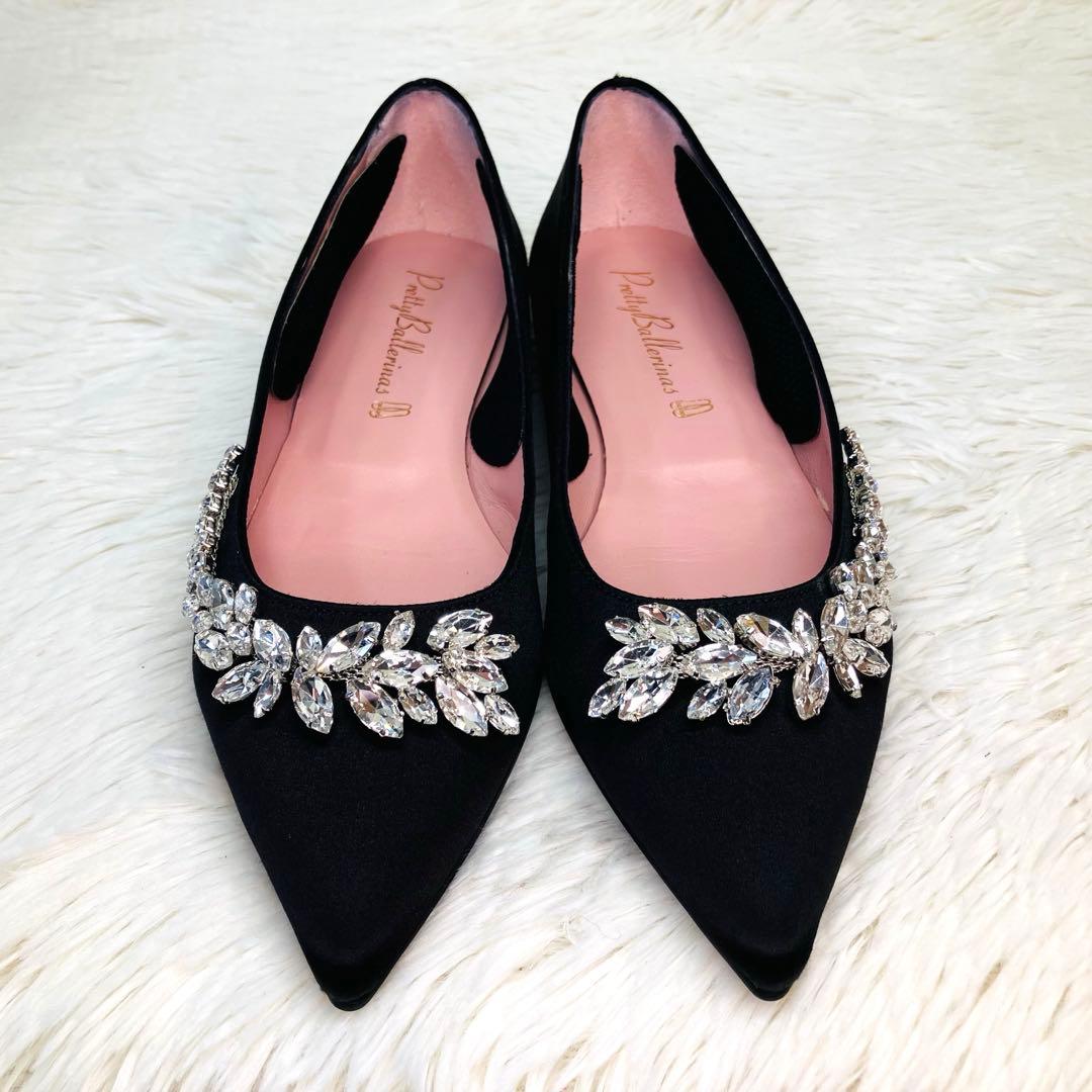 【極美品】プリティ・バレリーナ 36-2/1 ポインテッドビジュー　フラット