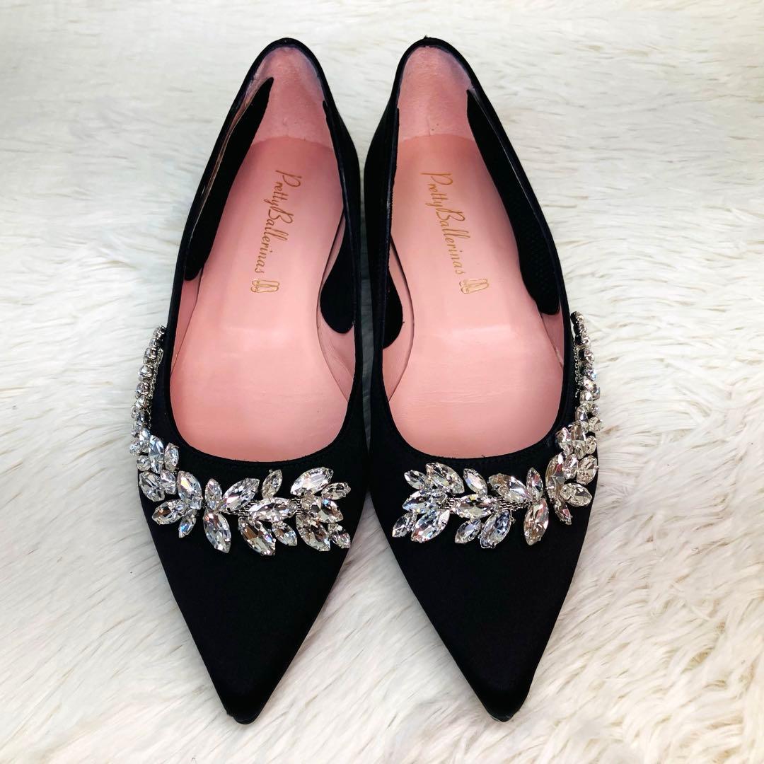 【極美品】プリティ・バレリーナ 36-2/1 ポインテッドビジュー　フラット