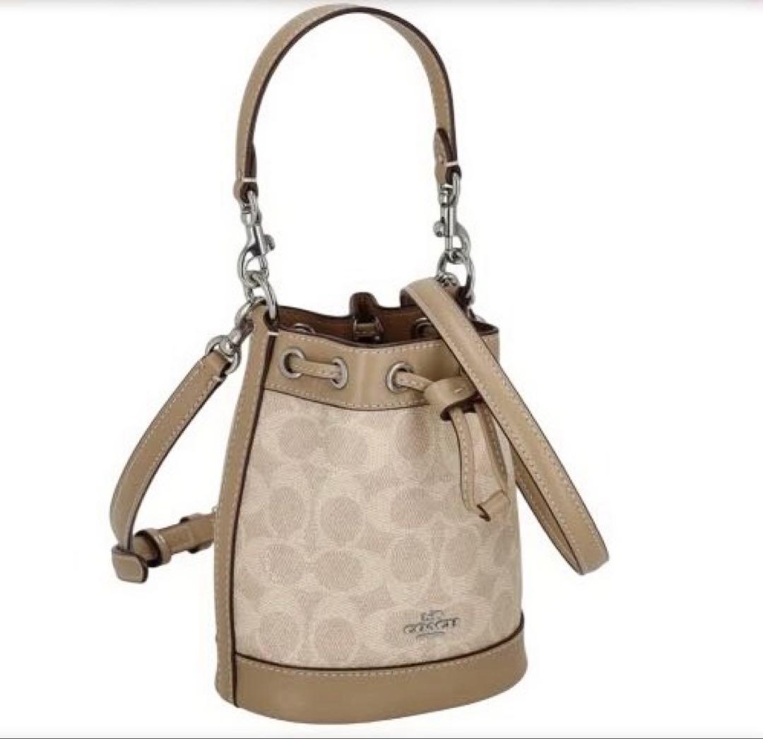 ☆Coach☆ミニバケットバッグ ショルダーバッグ ベージュ 新品未使用♪