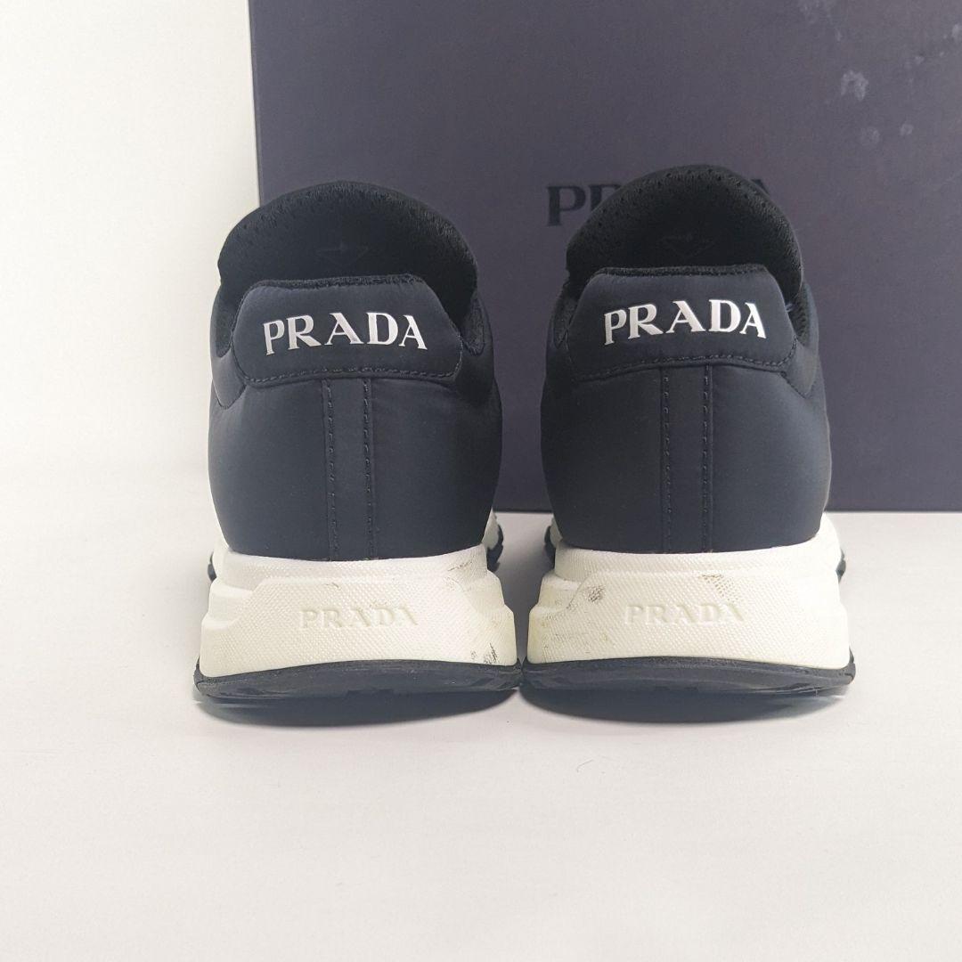美品　PRADA　プラダ　スニーカー　ナイロン　箱付き　軽量　ダークネイビー