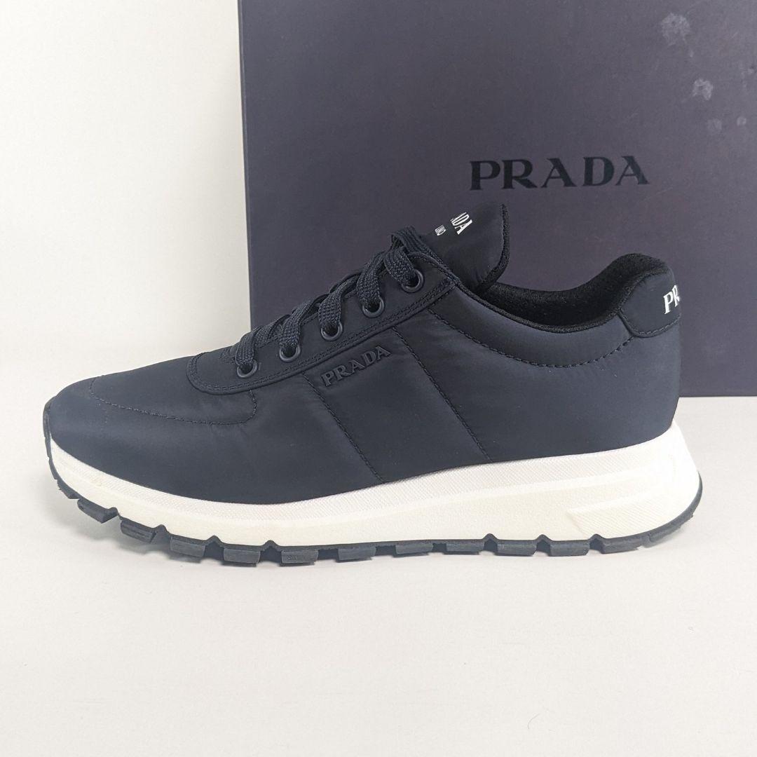 美品　PRADA　プラダ　スニーカー　ナイロン　箱付き　軽量　ダークネイビー