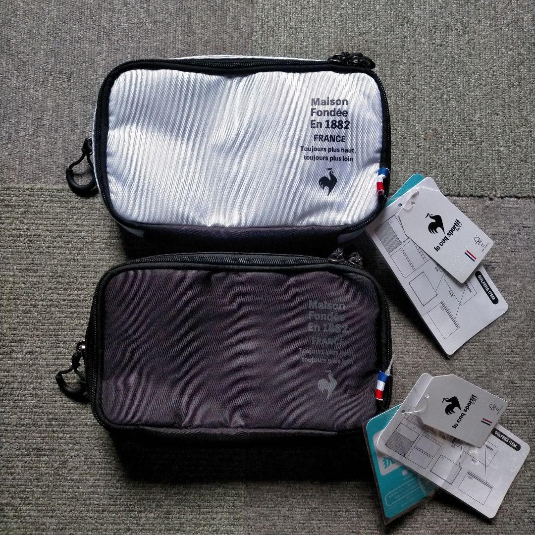 【新品未使用】ルコック スポルティフ ゴルフ ゴルフポーチ 白黒 2点セット