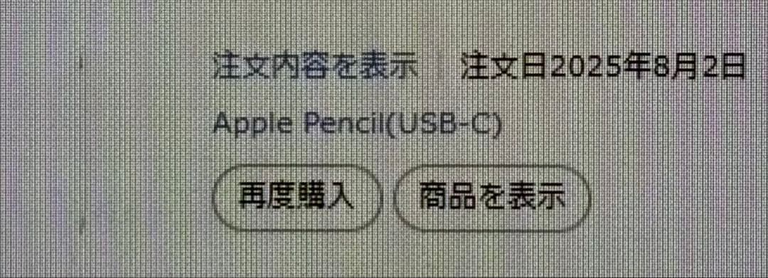 Apple Pencil（USB-C）タイプ　去年の8月に購入