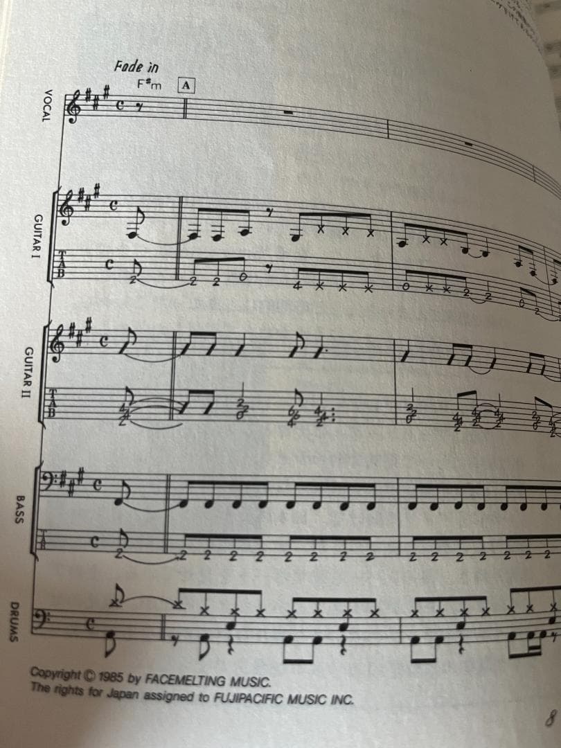 ★楽譜/Y&T/ダウンフォーザカウント/タブ譜/バンドスコア