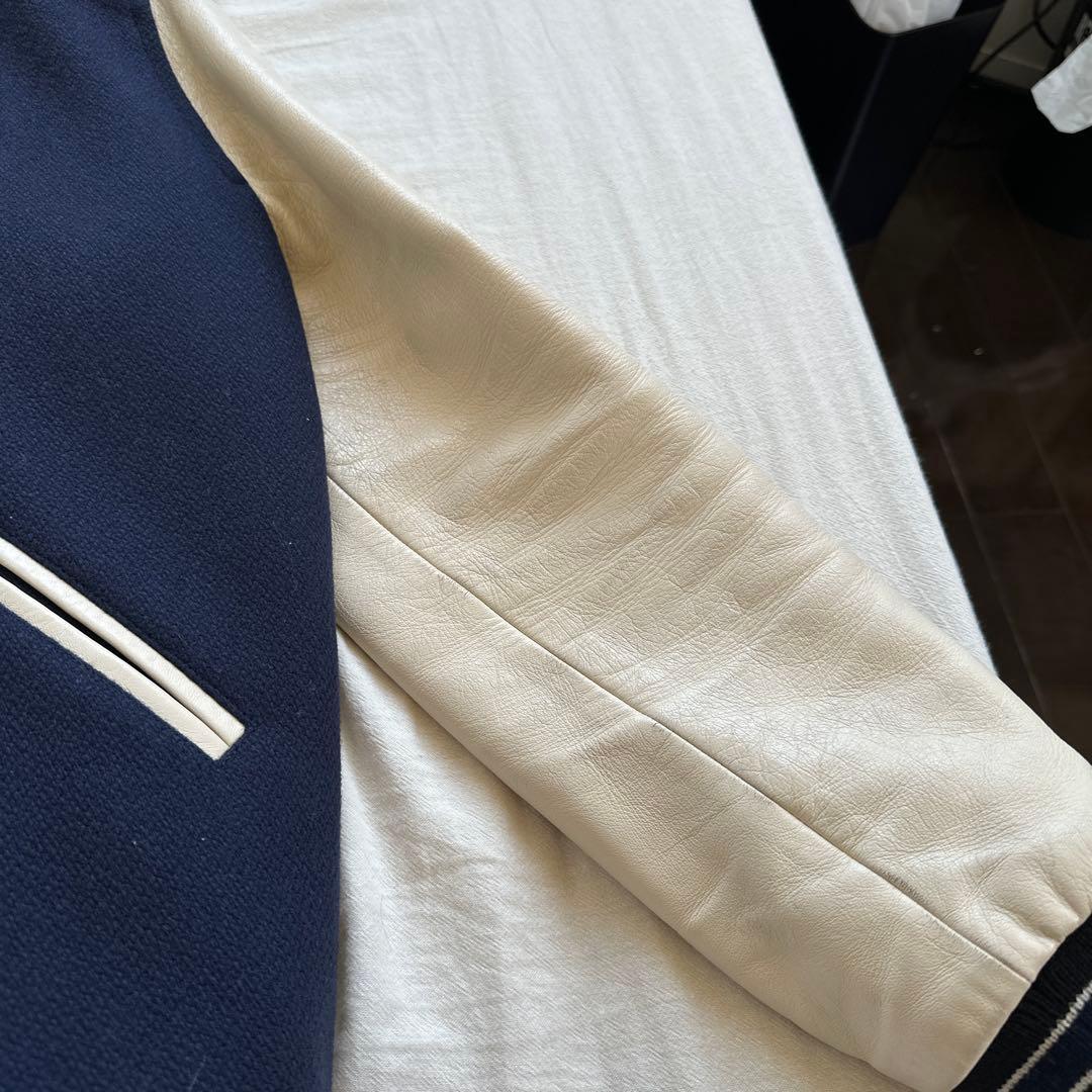 CELINEクラシック テディジャケット ブルゾン スタジャン ネイビー