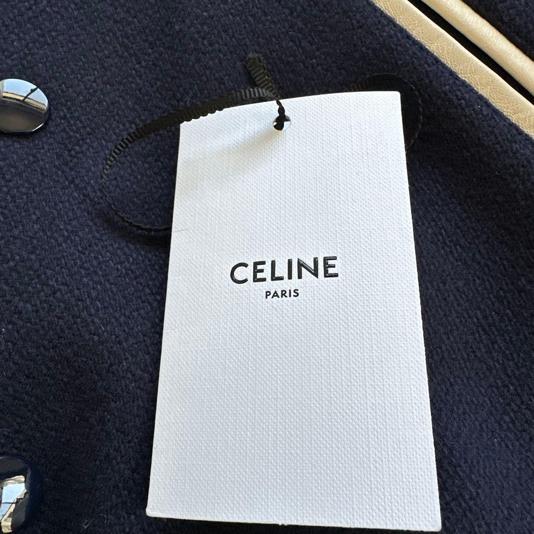 CELINEクラシック テディジャケット ブルゾン スタジャン ネイビー