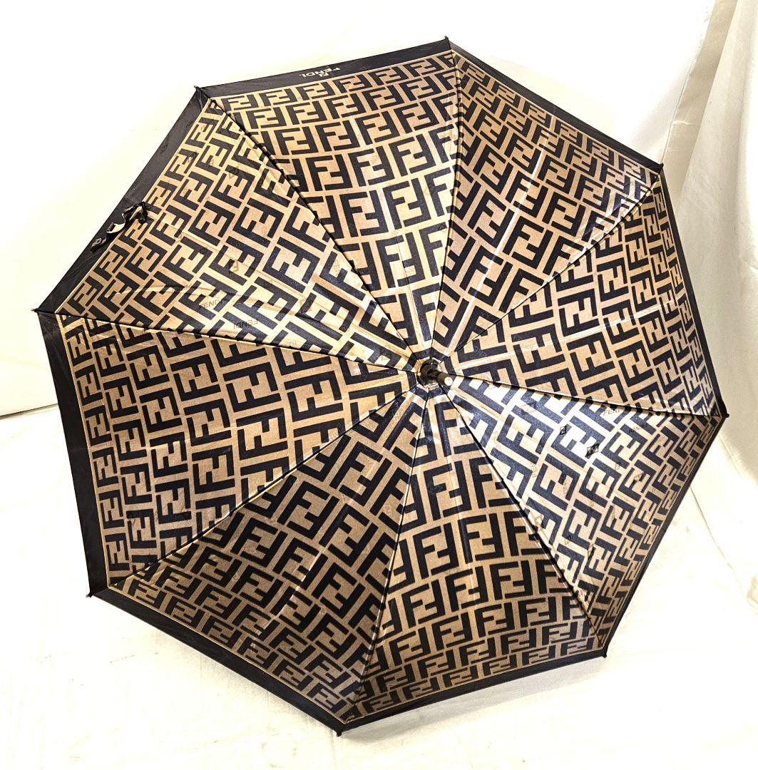 正規品　FENDI　フェンディ　長傘　雨傘　FF　ロゴ　ズッカ柄