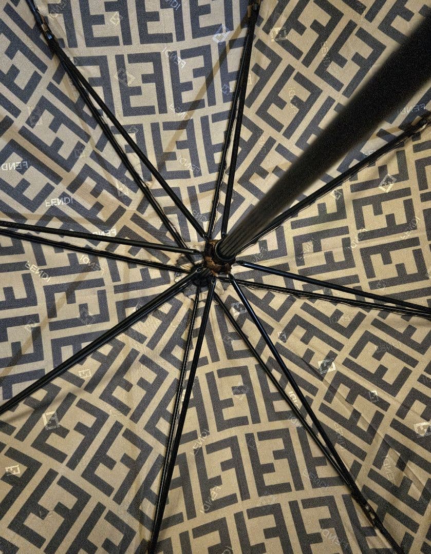 正規品　FENDI　フェンディ　長傘　雨傘　FF　ロゴ　ズッカ柄