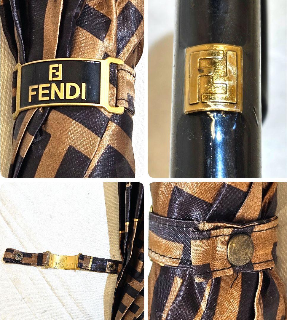 正規品　FENDI　フェンディ　長傘　雨傘　FF　ロゴ　ズッカ柄
