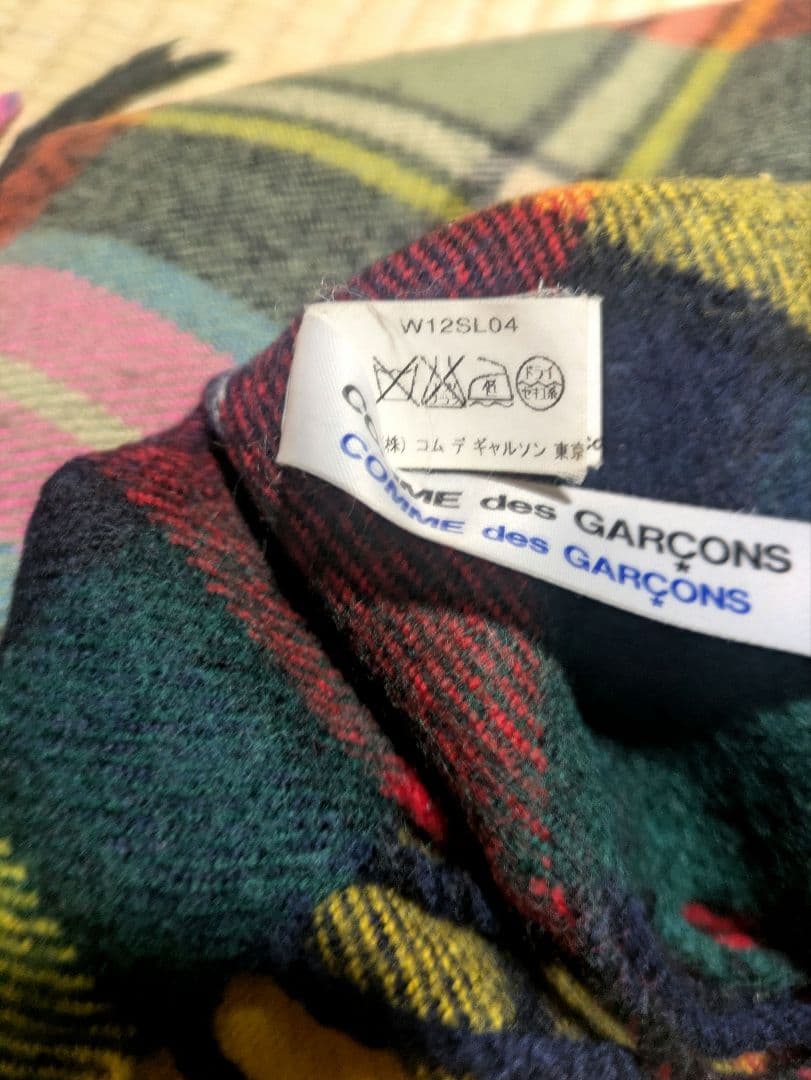 【コムデギャルソン】【コムコム】　タータンチェックストール　マフラー