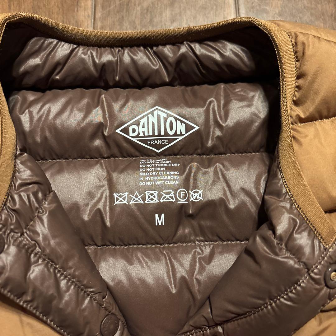 DANTON ブラウン ダウンベスト M 収納袋付き
