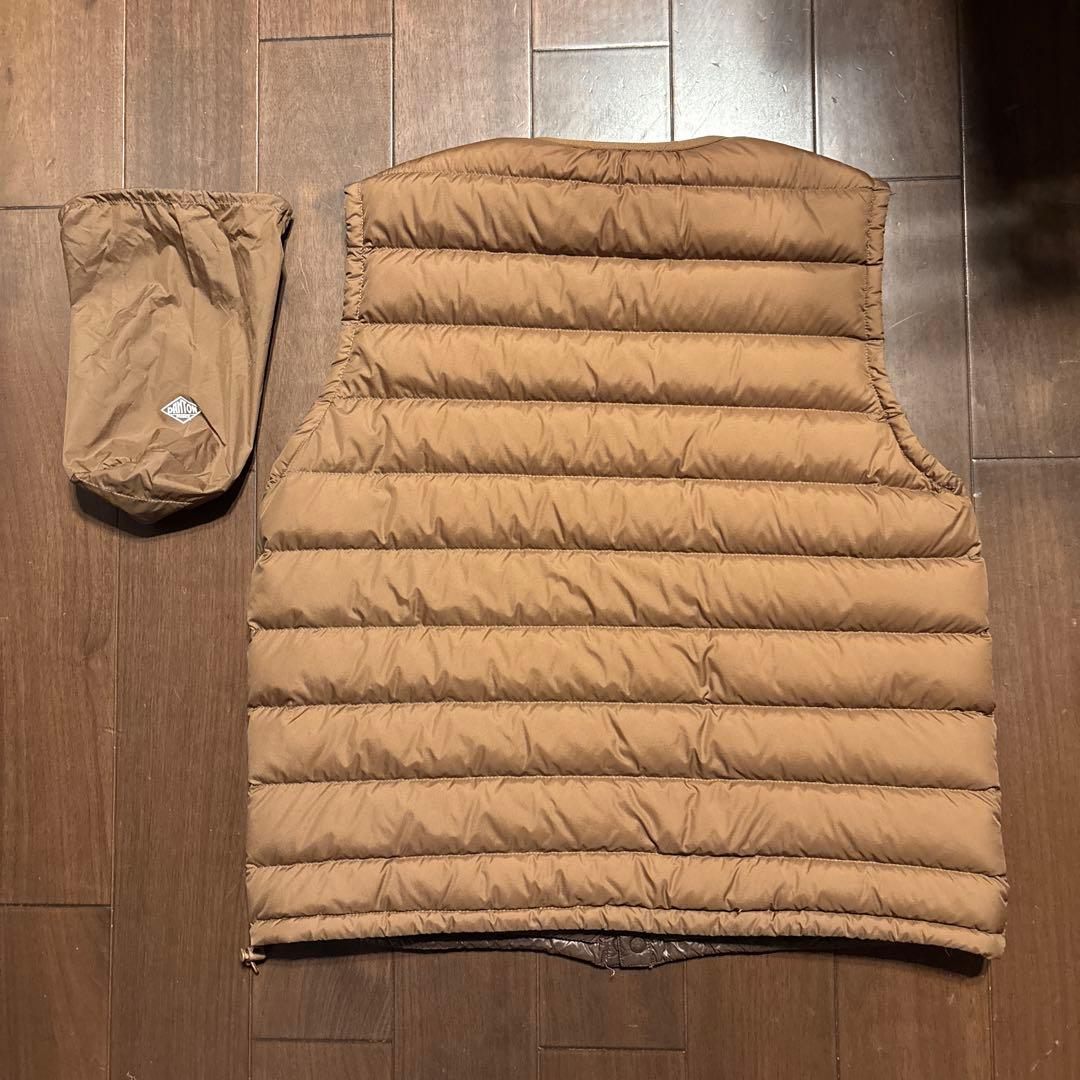 DANTON ブラウン ダウンベスト M 収納袋付き