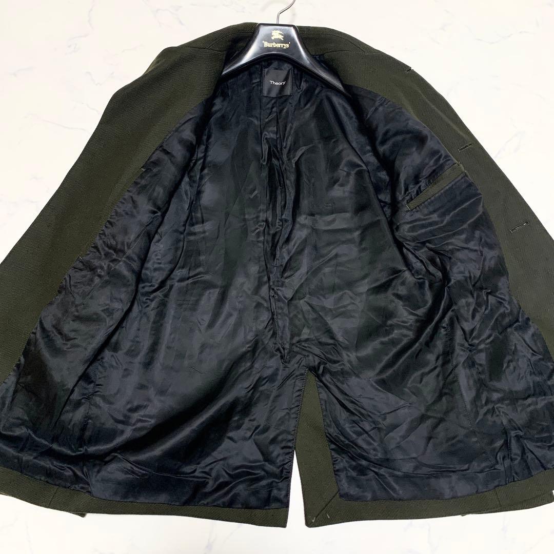 【美品】 セオリー ウールカシミヤ メルトンコート オリーブ XS ジャケット