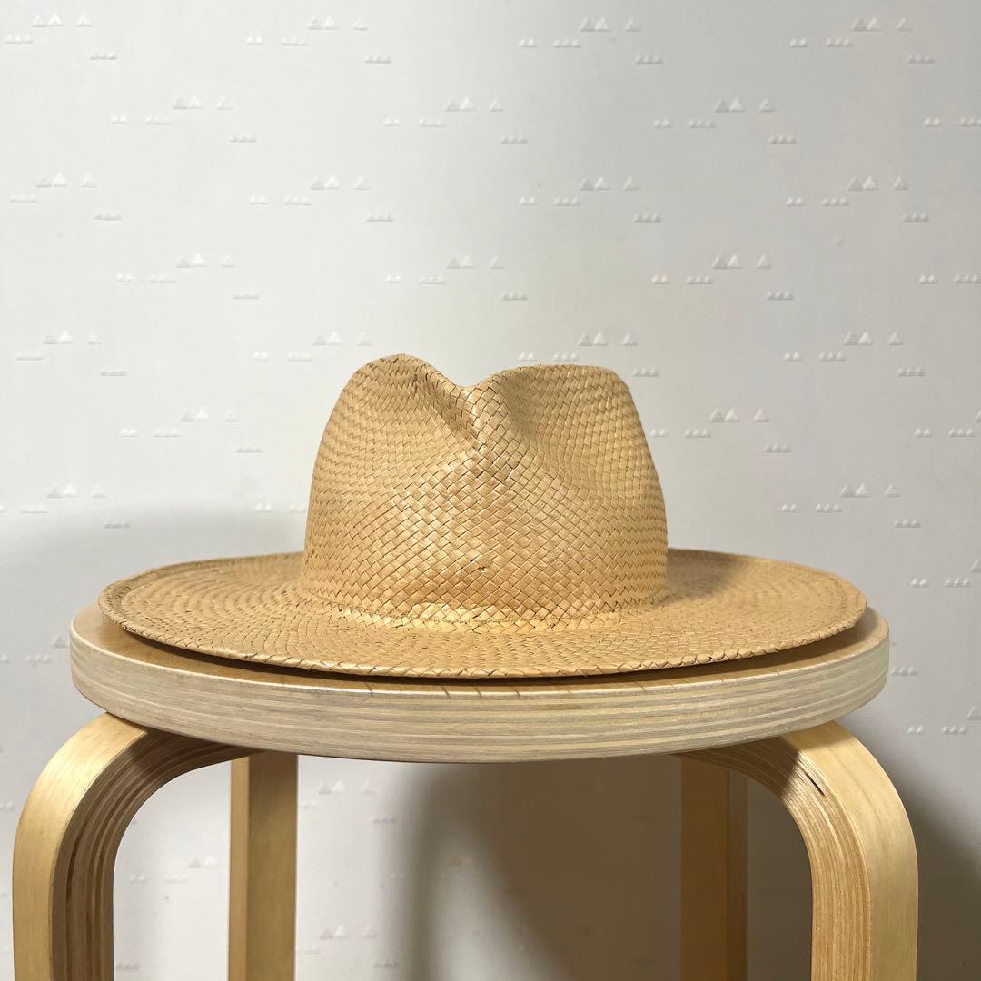 イタリア製 古着 ブロンテ 麦わら帽子 ハット フェドラハット ストローハット