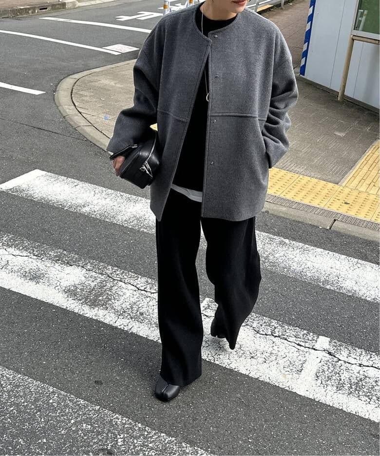 スーパー140ビーバーノーカラーショートコート　JOURNAL STANDARD