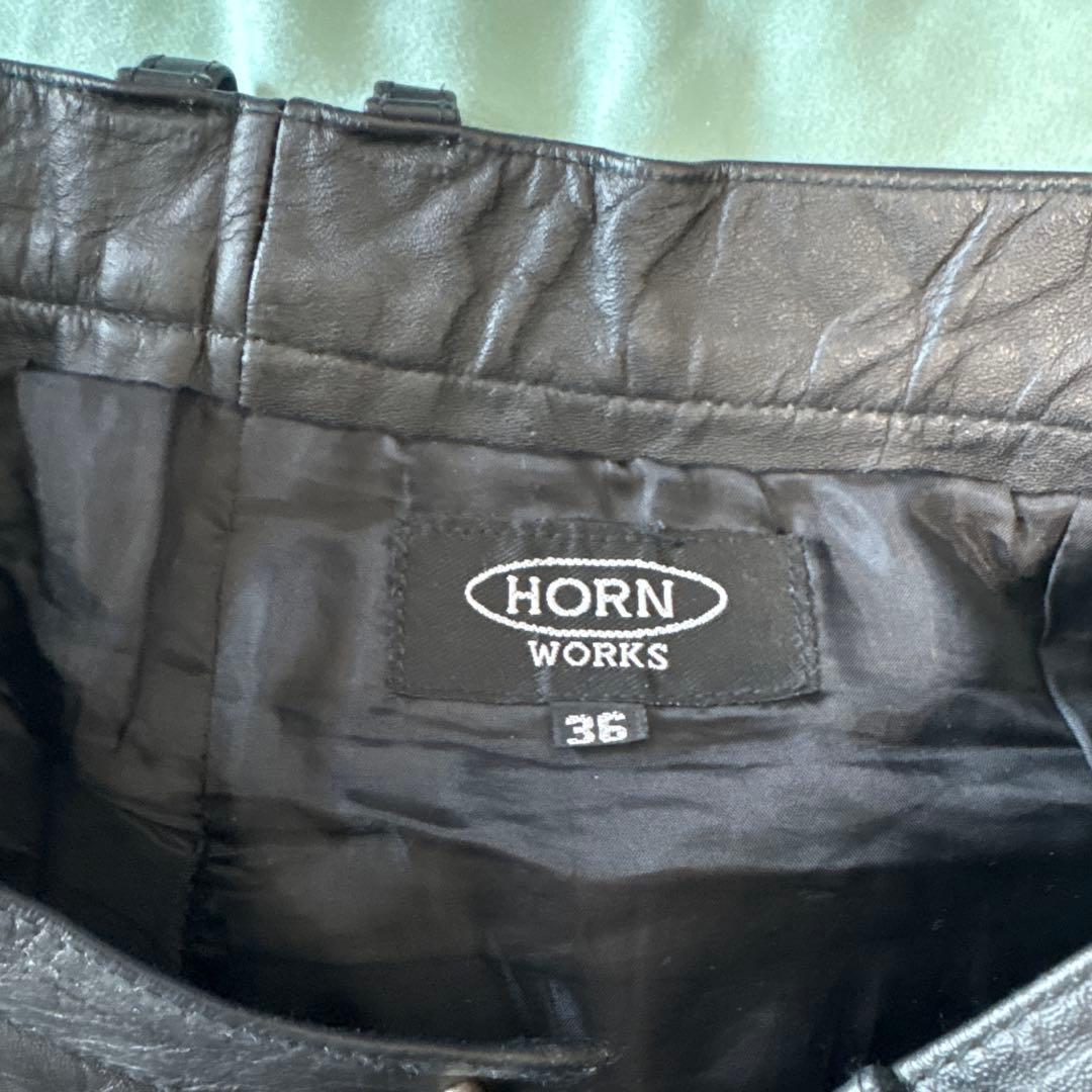 メンズ　レザーパンツ　ホーンワークス　36