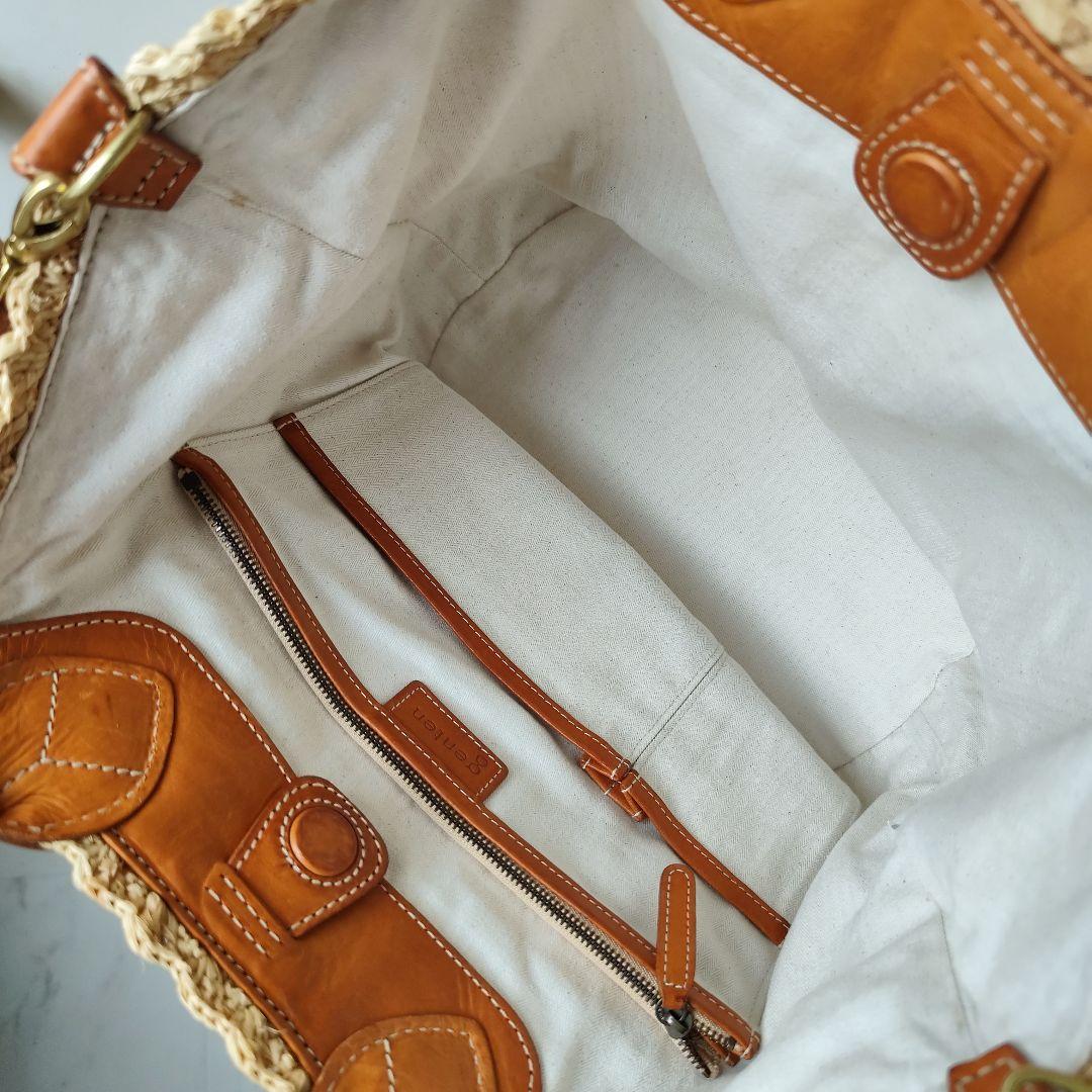 genten ゲンテン　カゴバッグ 2way ショルダーバッグ　レザー