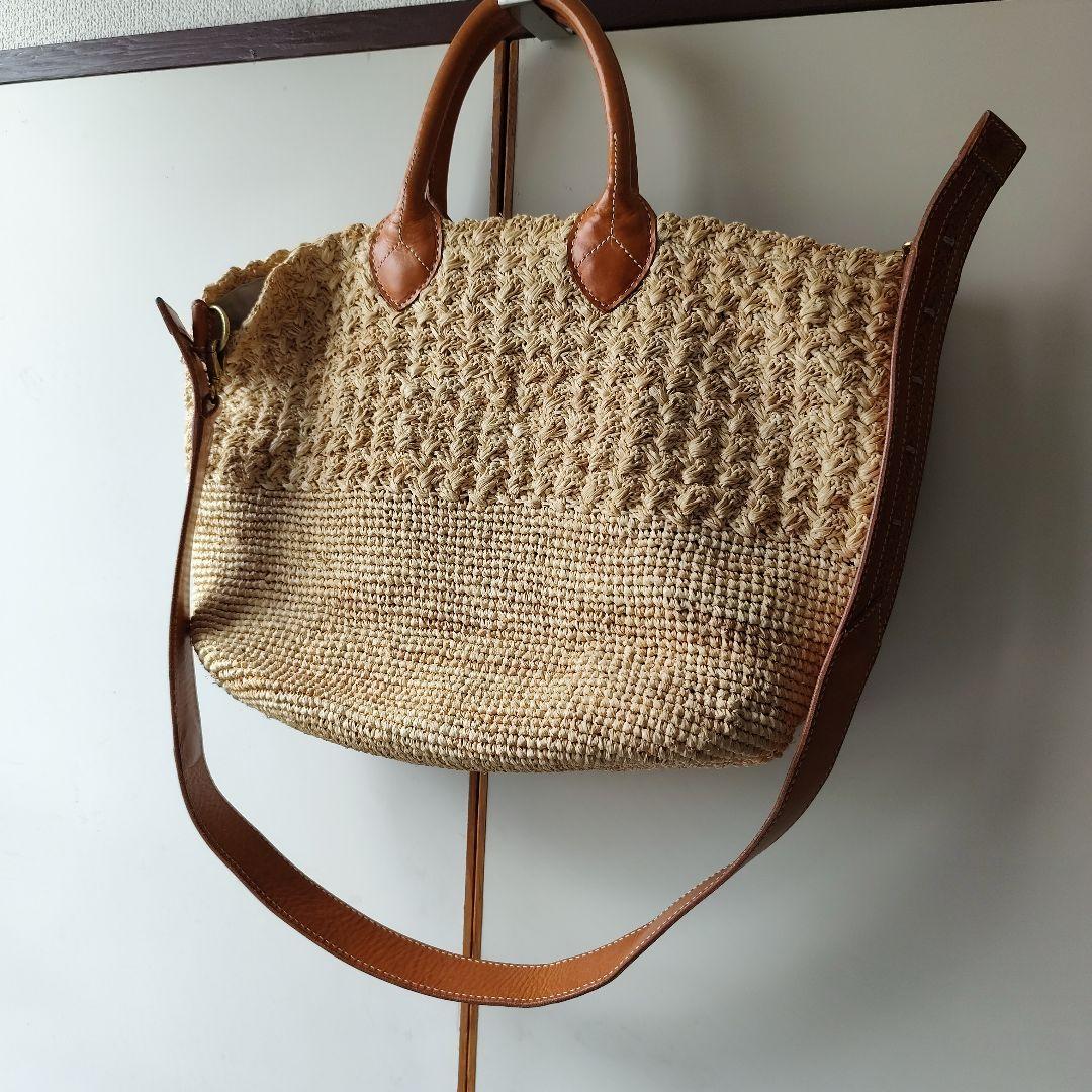 genten ゲンテン　カゴバッグ 2way ショルダーバッグ　レザー