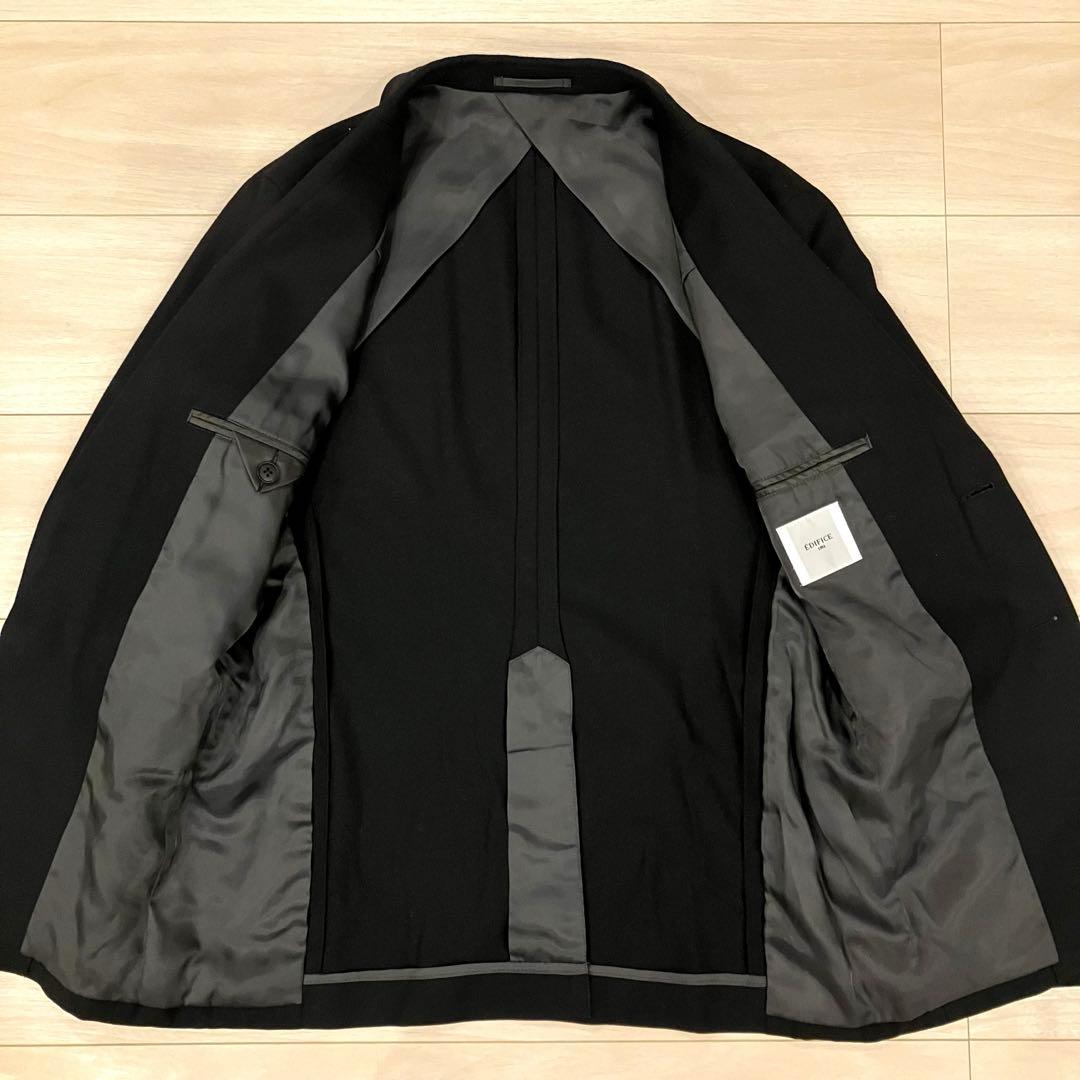 極美品✨️EDIFICE スーツ セットアップ アンコン 伸縮 冠婚葬祭 黒 M
