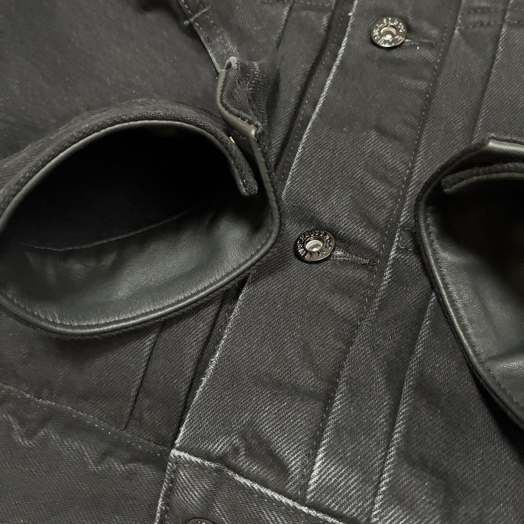 エディフィス 別注 リーバイス デニムジャケット 2nd タイプ レザー 黒