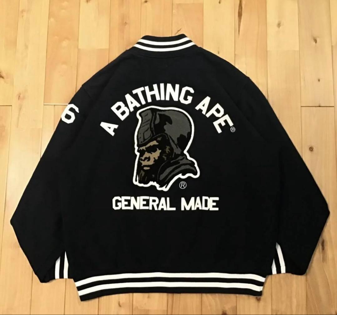 A BATHING APE エイプsweat varsity jacket