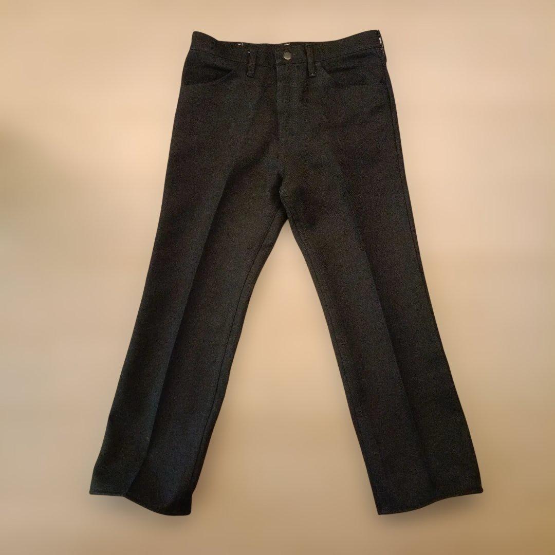 80s~ ラングラー ランチャーパンツ ブラック USA製 W33L30表記